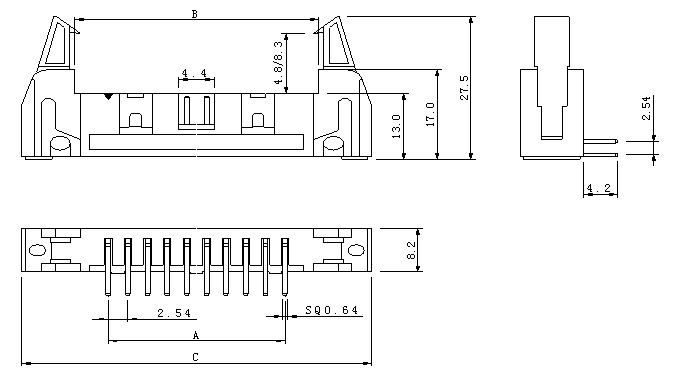 2.54mm彎針牛角連接器規(guī)格書 2.54mm彎針牛角<a href='/product/' class='keys' title='點擊查看關(guān)于連接器的相關(guān)信息' target='_blank'>連接器</a>規(guī)格書