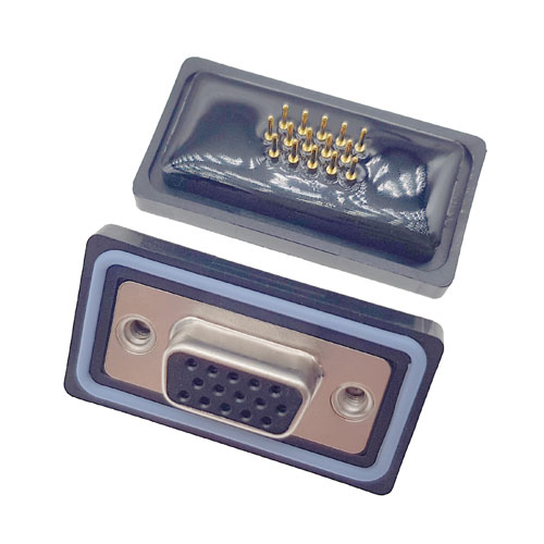 D-SUB-15P母頭180度高密度防水車針連接器 D-SUB-15P母頭180度高密度防水車針連接器